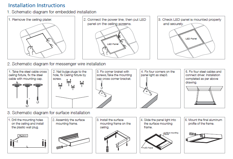 SMD4014 prizmatik UGR <19 95-105lm / w ga teng bo'lgan LED panelli P10 SMD4014 prismatic UGR<19 LED Panel Light P10 with 95-105lm/w